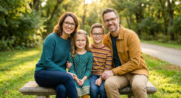 Family enjoying clear vision together